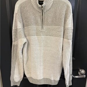 Men's Light Gray Zip-Up Sweater